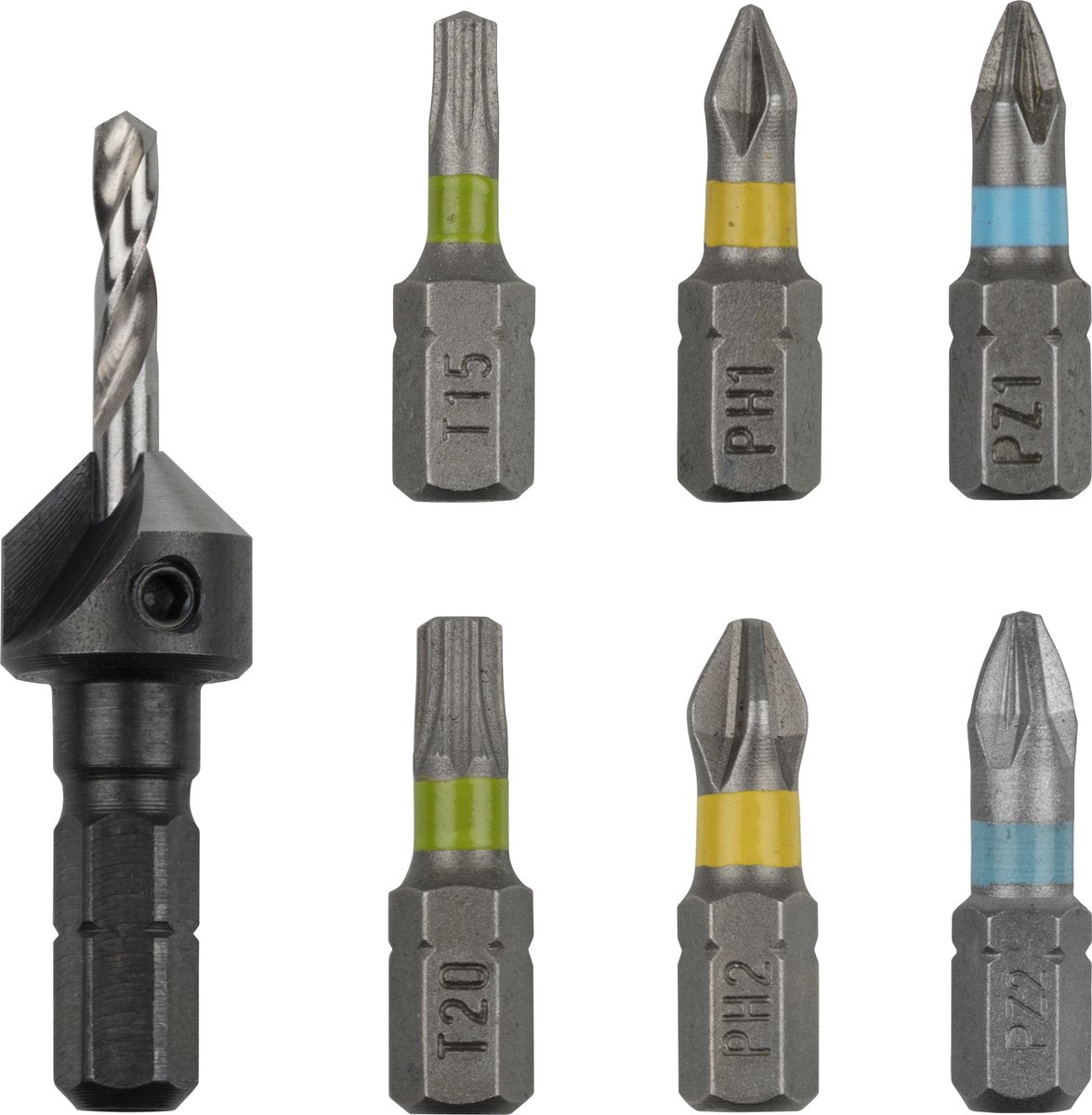 Wolfcraft - accessoires pour embouts flip - foret à fraiser - ph 1, ph 2, pz 1, pz 2, tx 15, tx 20 - 3085000