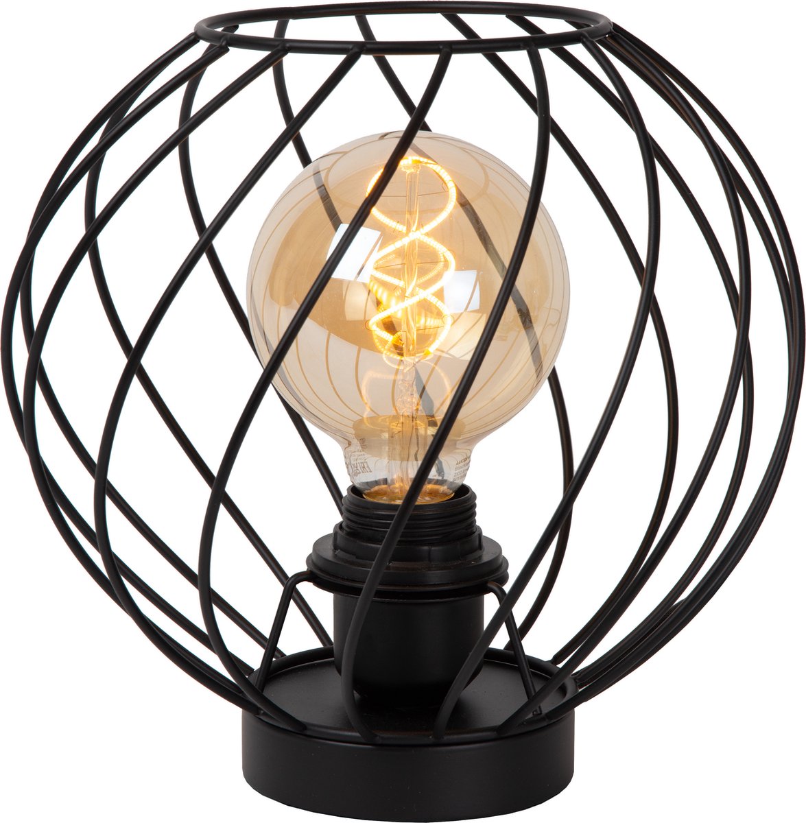 Lucide danza - lampe de table - ø 25 cm - 1xe27 - noir