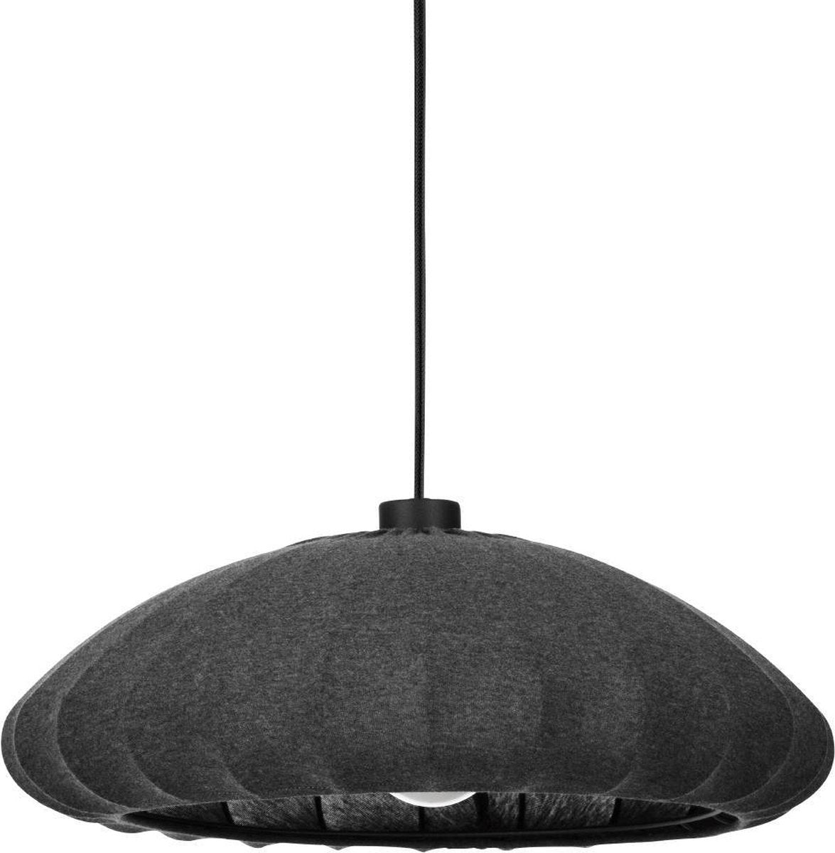 Lampe à suspension Eglo barlaston - e27 - ø 45 cm - noir|gris - textile lavable