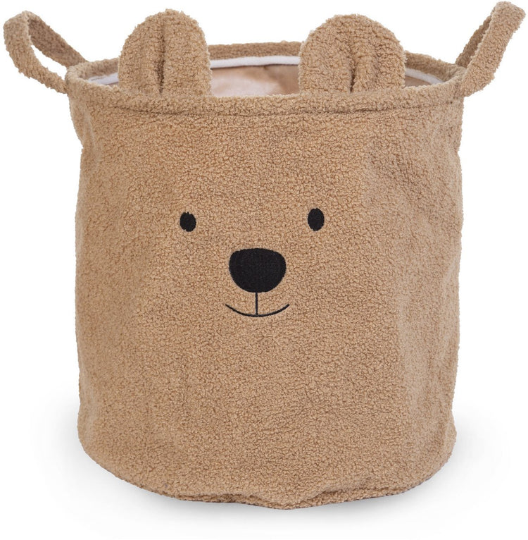 Childhome - panier de rangement - 40x40x40 cm - peluche - marron - panier à jouets - panier à linge