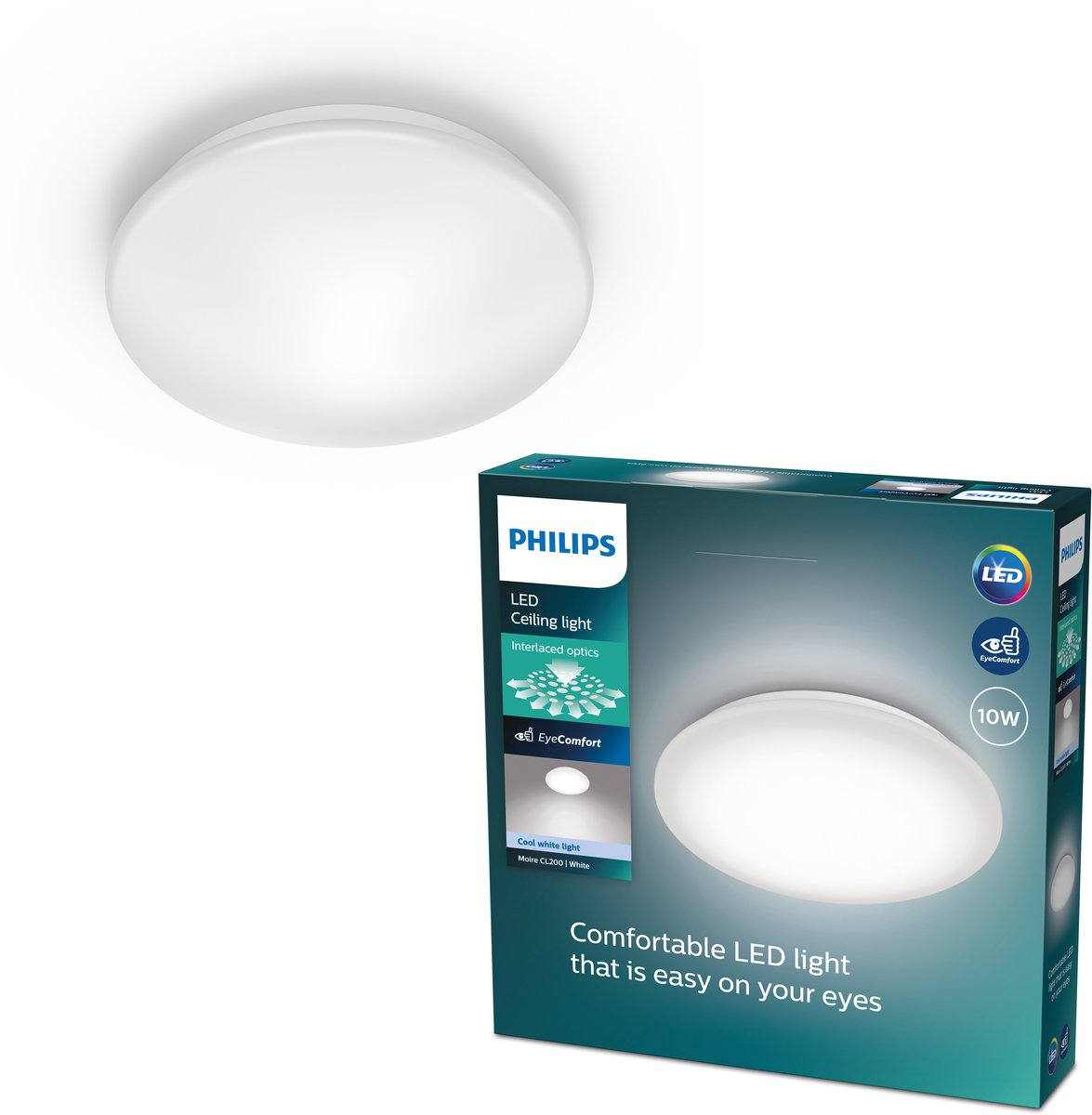 Philips LED Plafonnier Philips Moire - lumière blanc froid - moyen