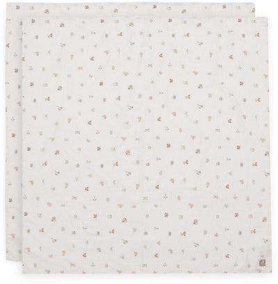 Tissu hydrophile Jollein grand - 115x115cm - amis des animaux - 2 pièces