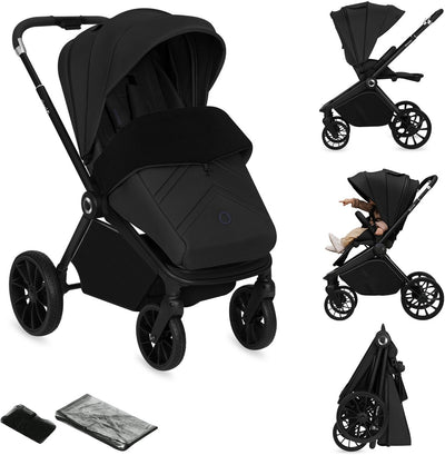Poussette Lionelo mika plus - roues tout terrain - légère - siège réglable - capote XXL avec UPF 50+ - pliable compacte - accessoires inclus