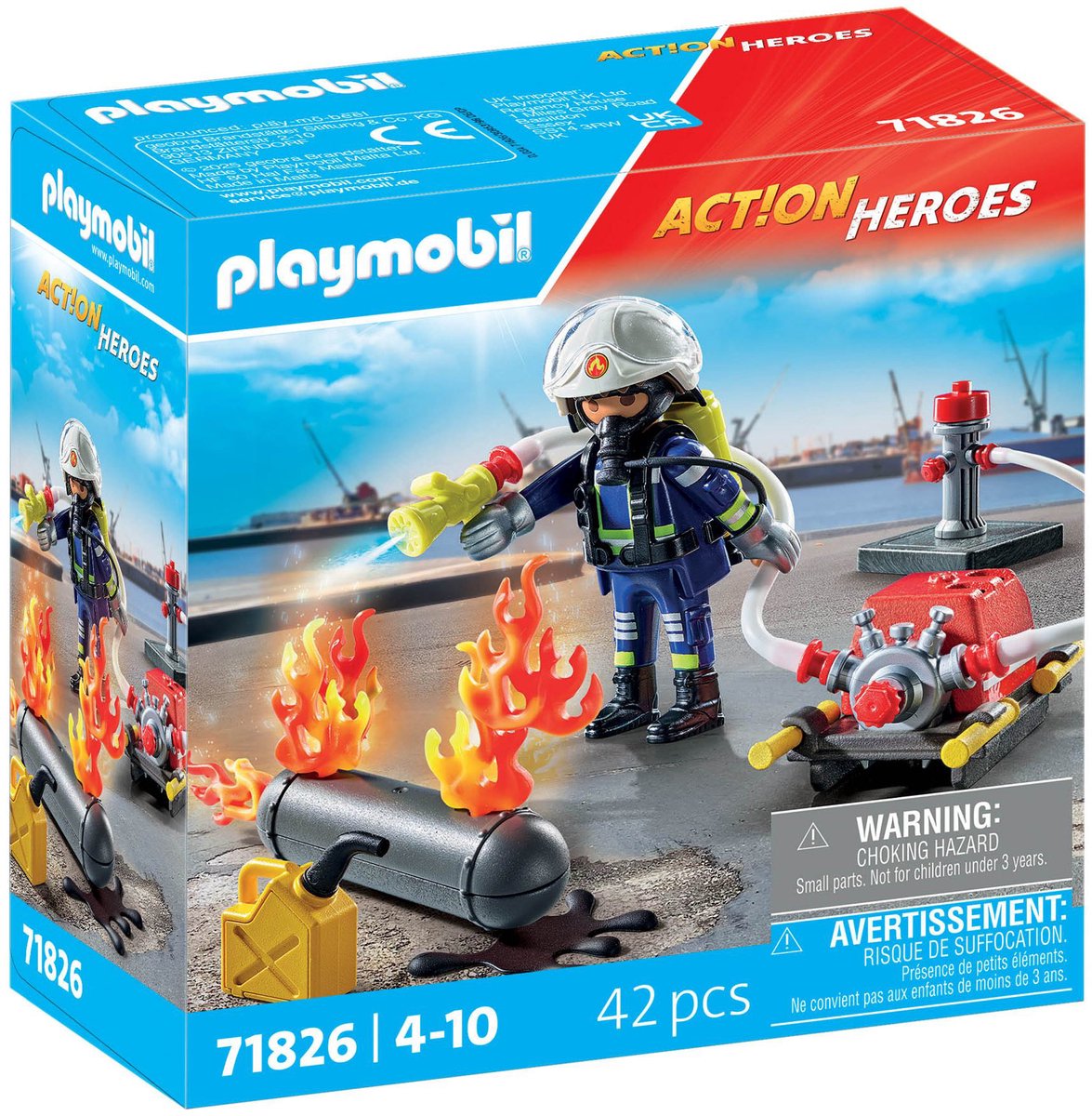 Playmobil 71826 pompier avec pompe à eau