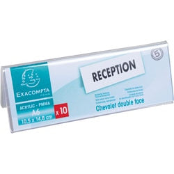 Plaque signalétique de table exacompta 86358d bureau crystal lot de 10