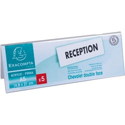 Plaque signalétique de table exacompta 85358d bureau crystal lot de 10