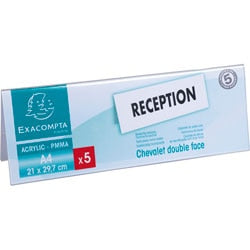 Plaque signalétique de table exacompta 84358d bureau crystal lot de 10