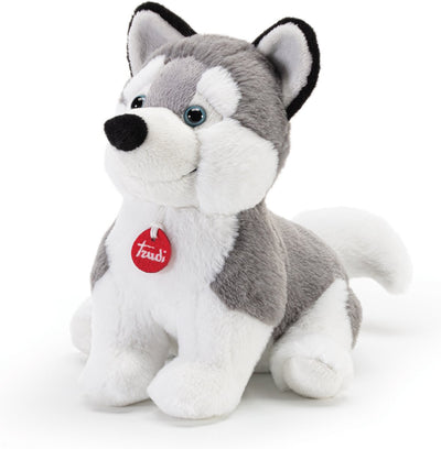 Trudi chiot peluche chien husky chiot 28 cm - peluche de haute qualité - peluche pour garçons et filles - gris blanc - 19x28x28 cm taille m