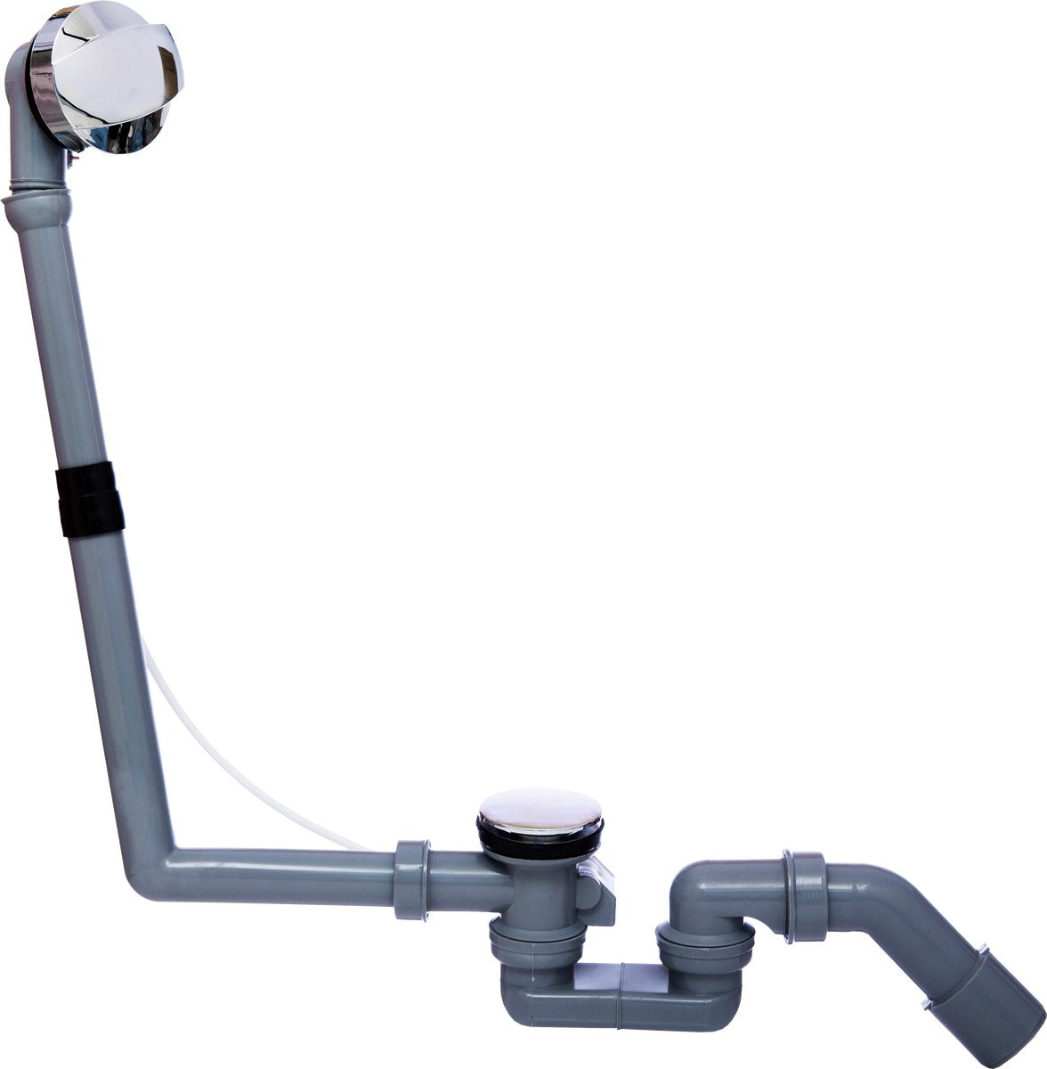 Kirchhoff eco-save ks baignoire avec bonde et trop-plein - gris - 1 1 2 - avec vidage