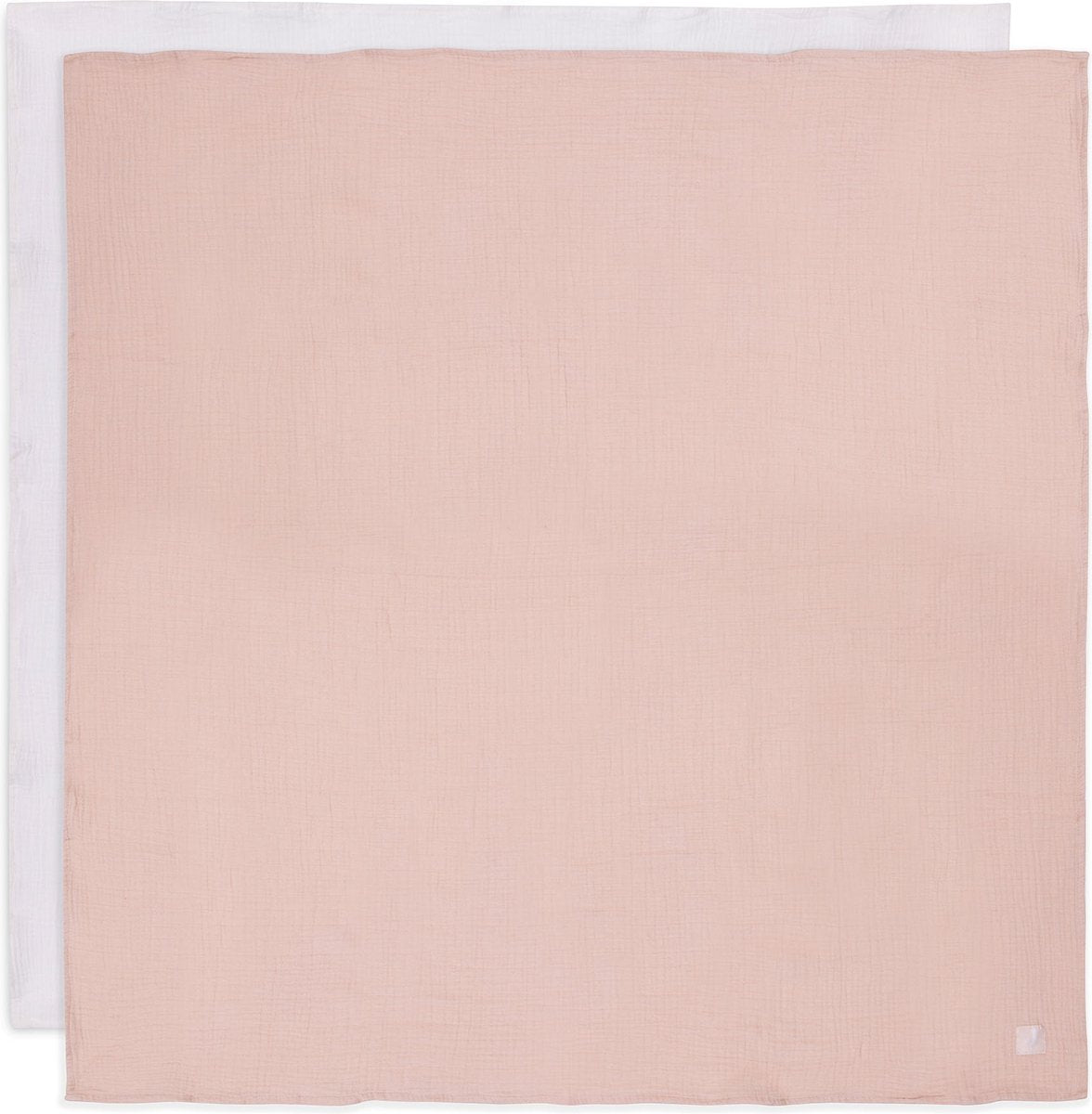 Jollein tissu hydrophile grand - 115x115cm - ivoire rose sauvage - paquet de 2