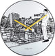 Nexttime trompette ville – horloge murale silencieuse – 40 cm – verre métal – blanc