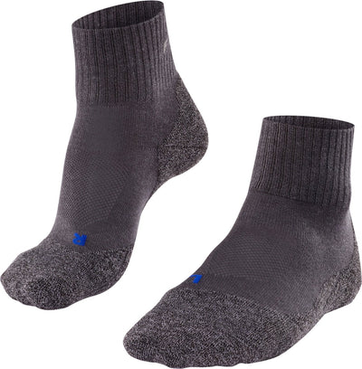 Falke tk2 cool chaussettes de marche courtes anti-ampoules en lyocell épais en matériau fonctionnel hommes gris - taille 39-41