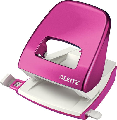 Perforatrice Leitz wow 2 trous - perfore jusqu'à 30 feuilles - rose métallisé