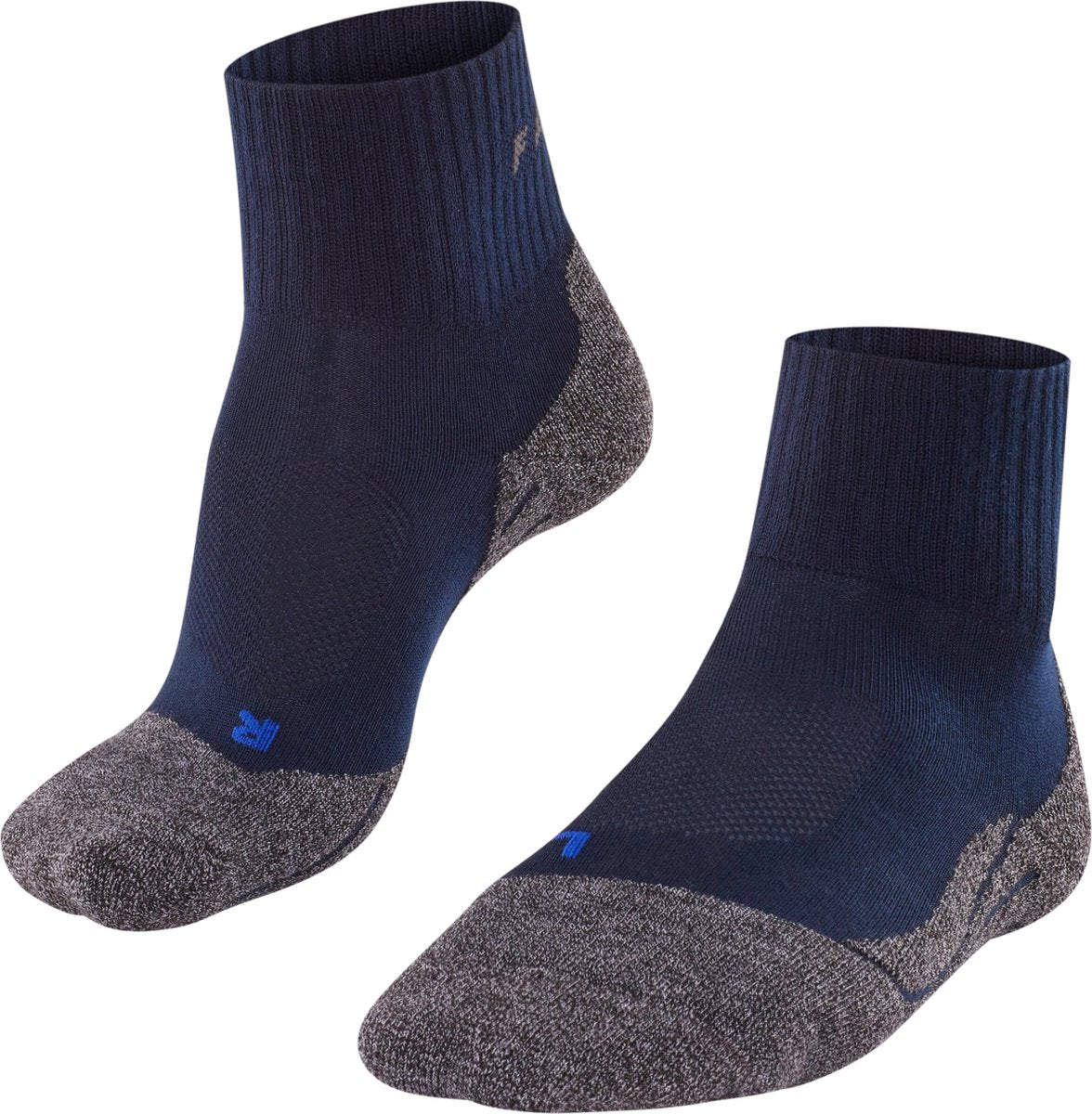 Falke tk2 cool chaussettes de marche courtes anti-ampoules en lyocell épais en matériau fonctionnel hommes bleu - taille 46-48