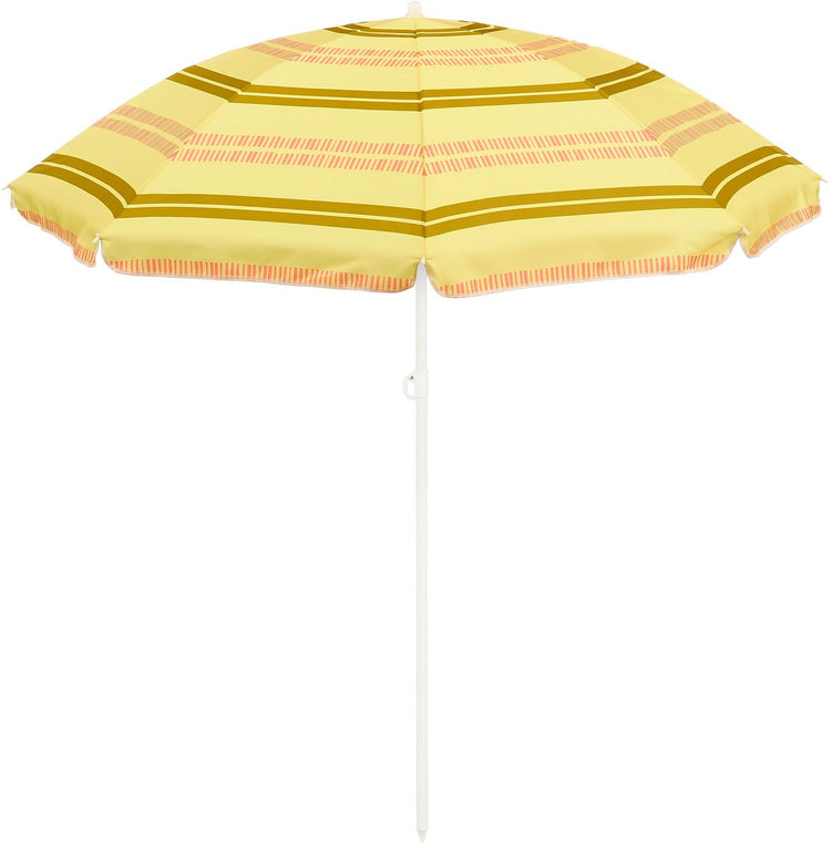 Parasol rayé décorations Mica ø160 cm – marron clair – 180 cm de haut
