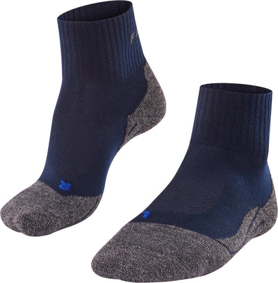 Falke tk2 cool chaussettes de marche courtes anti-ampoules en lyocell épais en matériau fonctionnel hommes bleu - taille 42-43