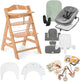 Hauck alpha start n grow set - ensemble de démarrage de chaise haute - de la naissance à l'âge adulte - gris foncé naturel
