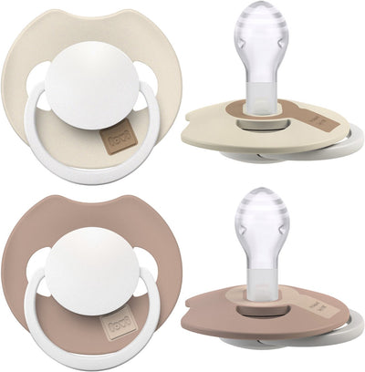 Sucette Difrax lovi Dynamic Prime Glow - 18+ mois - beige et marron - 2 pièces