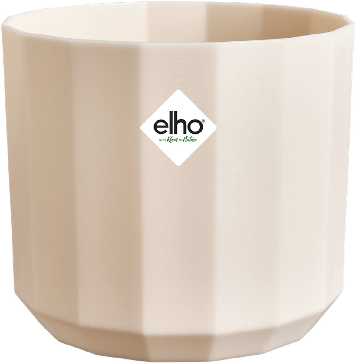 Elho facette ronde 23cm - pot de fleur d'intérieur - 100% plastique recyclé - ø 22,7 x h 20,4 cm - rose amande