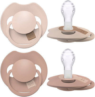 Difrax lovi sucette dynamique - prime - 18+ mois - beige marron - 2 pièces