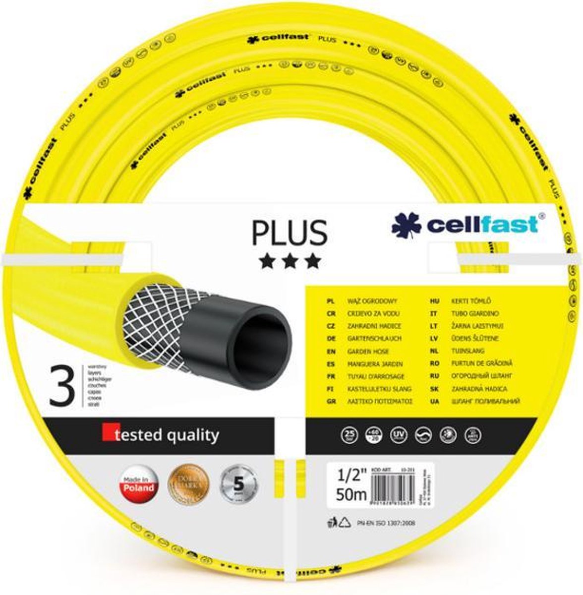 Tuyau d'arrosage Cellfast plus 1 tuyau à trois couches de 2 50 m