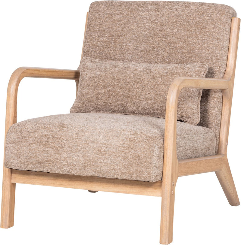 Fauteuil marque Woood - chenille - sable - 75x67x82