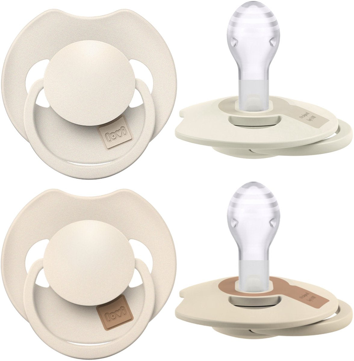 Difrax lovi sucette dynamique - prime - 18+ mois - crème beige clair - 2 pièces