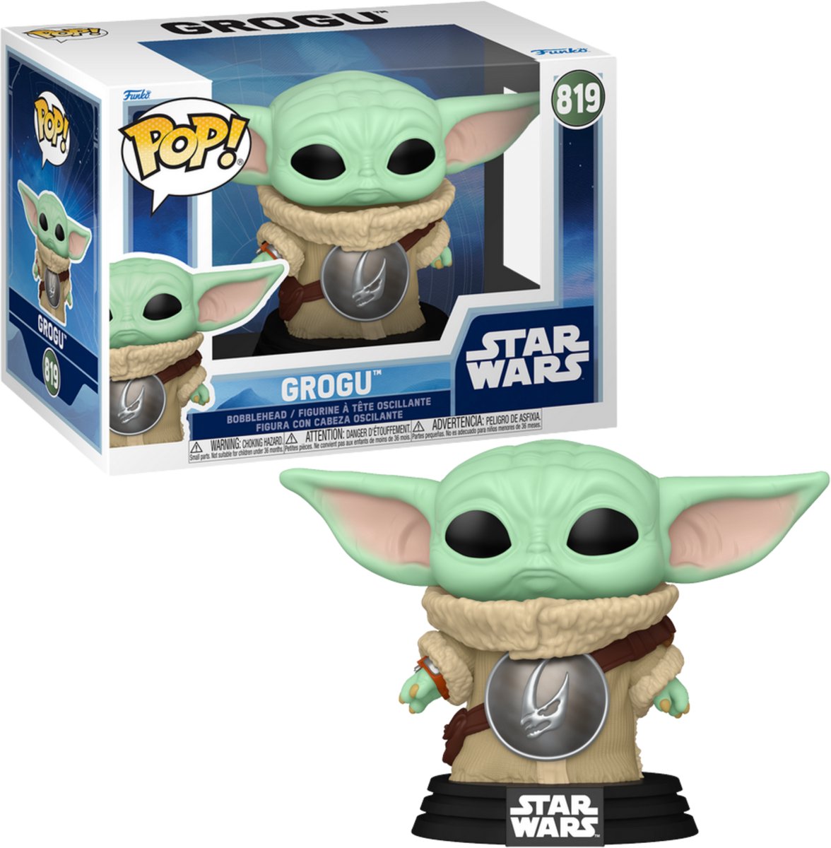 Funko star wars grogu figurine en vinyle 819 pop unisexe ! - neutre - standard