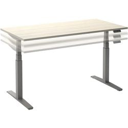 Bureau assis-debout ceha ade2plme208q9006rew chêne mélaminé blanc, métal