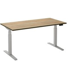 Bureau assis-debout ceha ade2plhl208q9016ro mélamine marron robson, métal