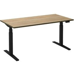 Bureau assis-debout ceha ade2plme128q9005ro mélamine marron robson, métal