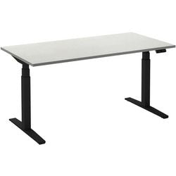 Bureau assis-debout ceha ade2plhl128q9005w mélamine blanc, métal