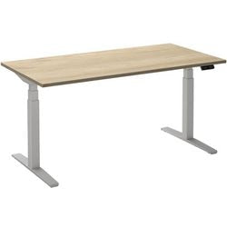 Bureau assis-debout ceha ade2plhl128q9016rew chêne mélaminé blanc, métal