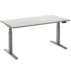 Bureau assis-debout ceha ade2plhl148q9006w mélamine blanc, métal