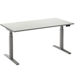 Bureau assis-debout ceha ade2plhl188q9006w mélamine blanc, métal