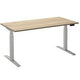 Bureau assis-debout ceha ade2plhl188q9016rew chêne mélaminé blanc, métal