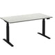 Bureau assis-debout ceha ade2plhl189q9005w mélamine blanc, métal