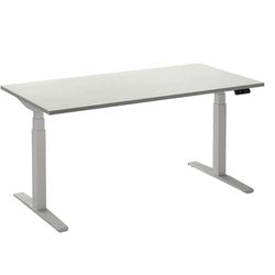 Bureau assis-debout ceha ade2plhl208q9016w mélamine blanc, métal