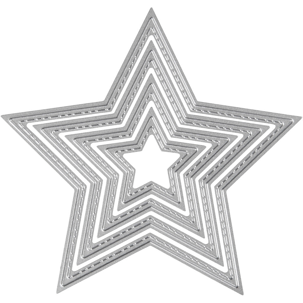 Creativ company matrices de découpe et de gaufrage, étoiles, d 3,5-11,5 cm, 1 pièce