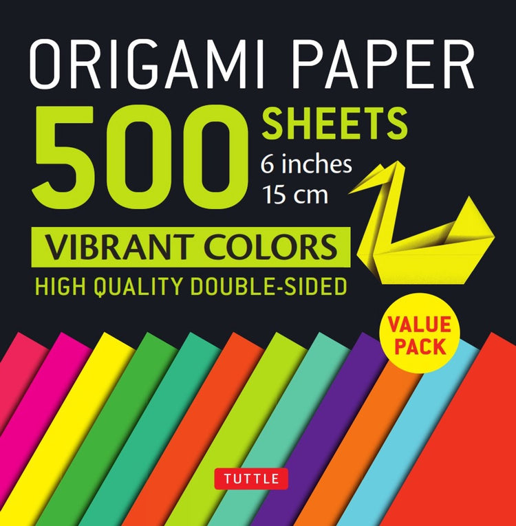 Papier origami sans marque sans marque 500 feuilles couleurs vives 6 (15 cm) : papier origami tuttle