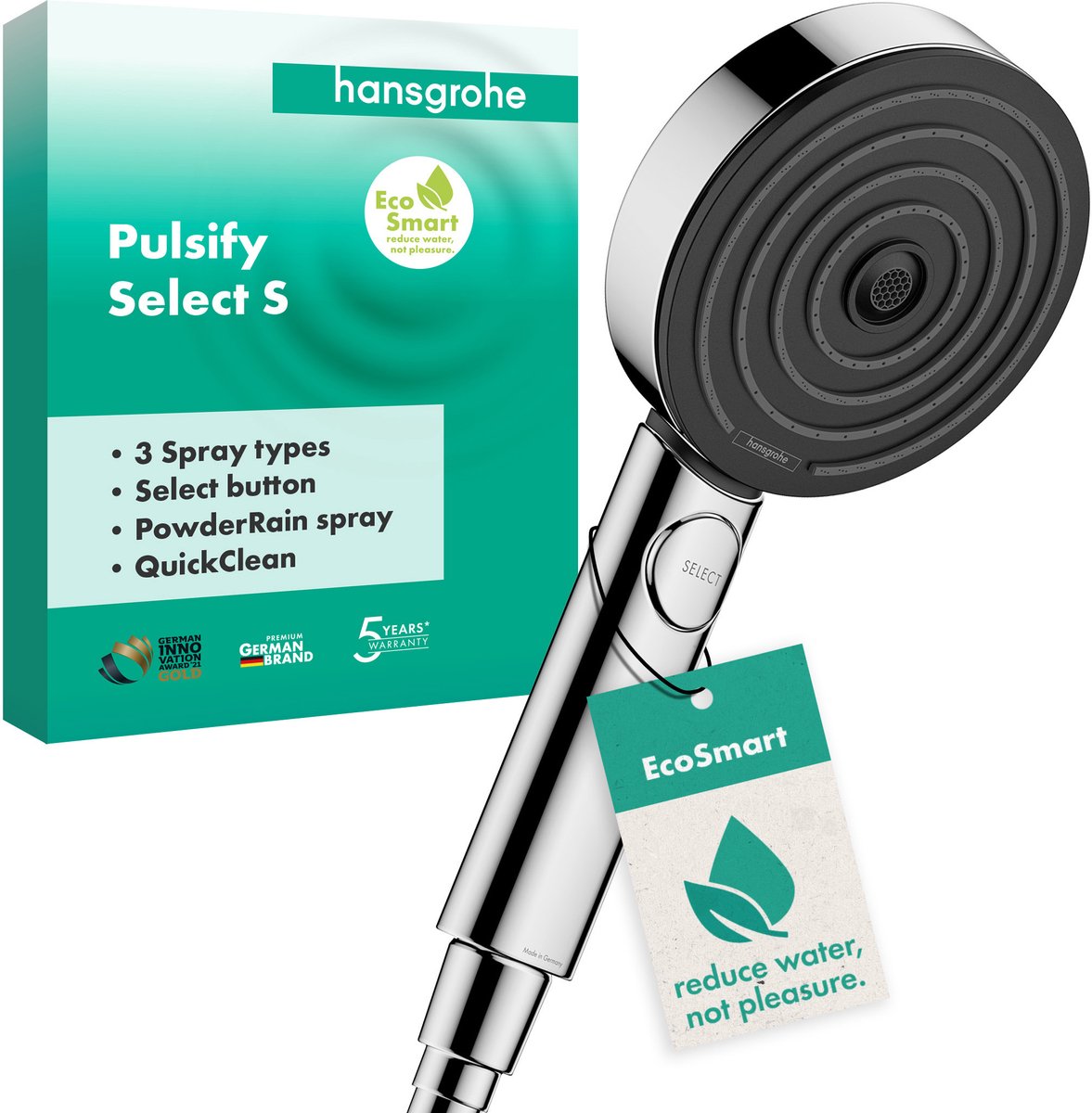 Hansgrohe pulsify select s douchette à main 105 3jet activation ecosmart chrome