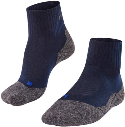 Falke tk2 cool chaussettes de marche courtes anti ampoules, rembourrage moyen chaussettes de sport en fil fonctionnel femme bleu - taille 37-38