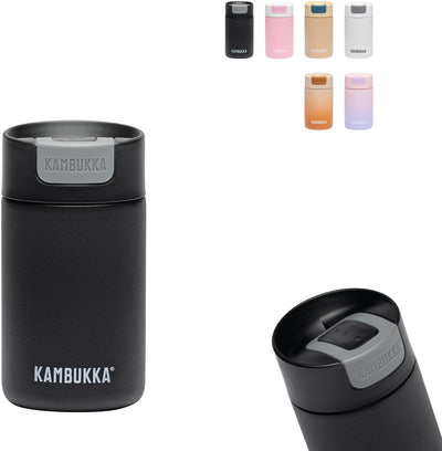 Kambukka tasse thermos Olympus 300 ml - tasse à café à emporter - facile à nettoyer - tasse à café anti-fuite - acier inoxydable - noir