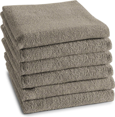 Ddddd - logo - 6x torchon de cuisine - lot de 6 pièces - coton - uni - 50x55 cm - tissu éponge - taupe