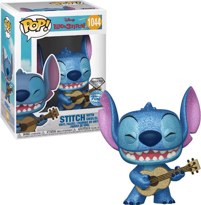 Funko Lilo Stitch Stitch avec pop à paillettes diamant ukulélé