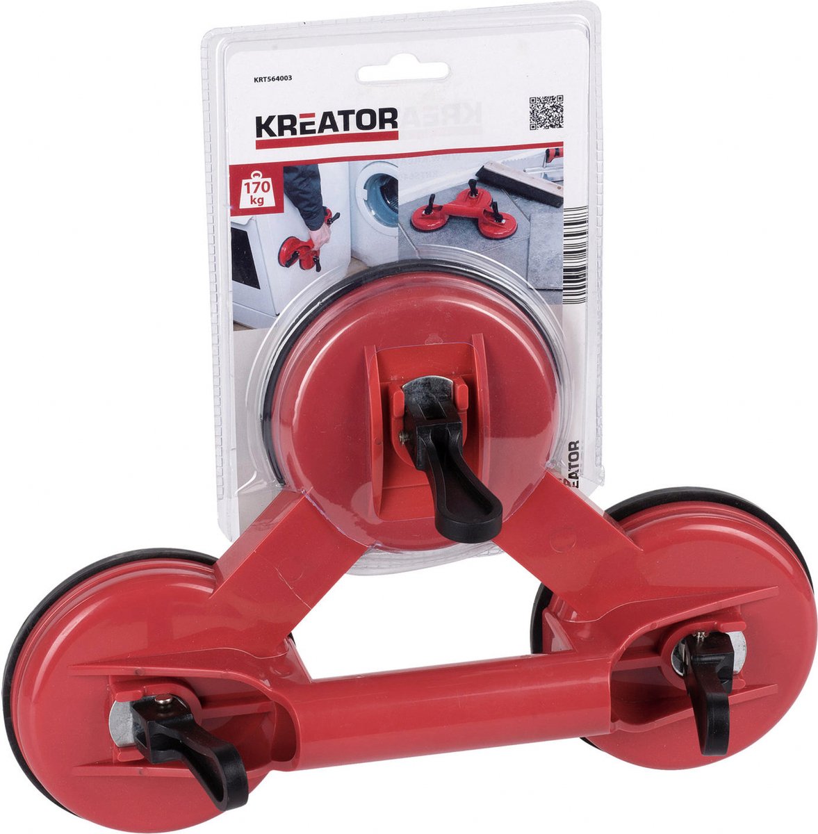 Kreator - ventouse triple - ventouse carrelage - support verre - 130 kg