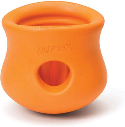 West Paw Toppl Zogoflex - Jouet pour Chien Fort - Slowfeeder - Orange - Petit - 8 cm