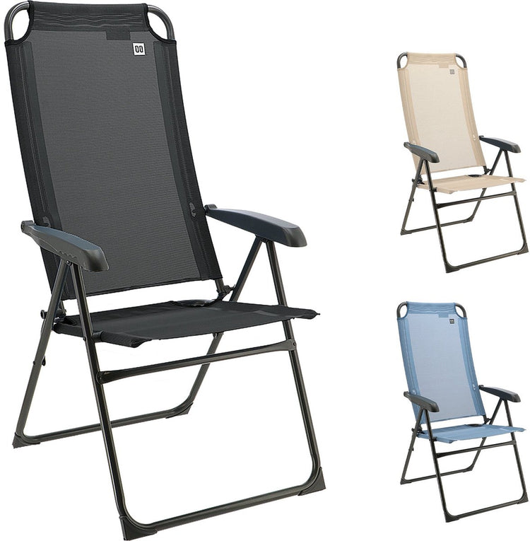 Fauteuil de camping Travellife Como - pliable de manière compacte - dossier réglable sur 6 positions - résistant à l'eau et aux UV