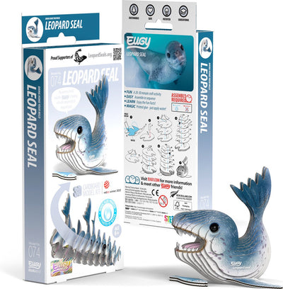 Puzzle 3D Eugy - Léopard de mer - Animaux marins - Durable - Collectionnez-les tous - 6 ans