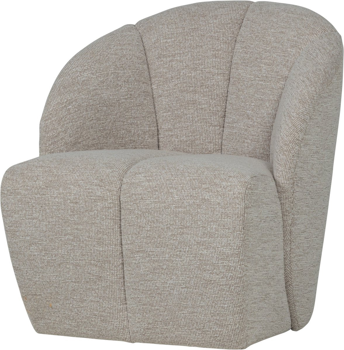 Fauteuil pivotant Woood mojo - bouclé - écru mélange - 75x68x77